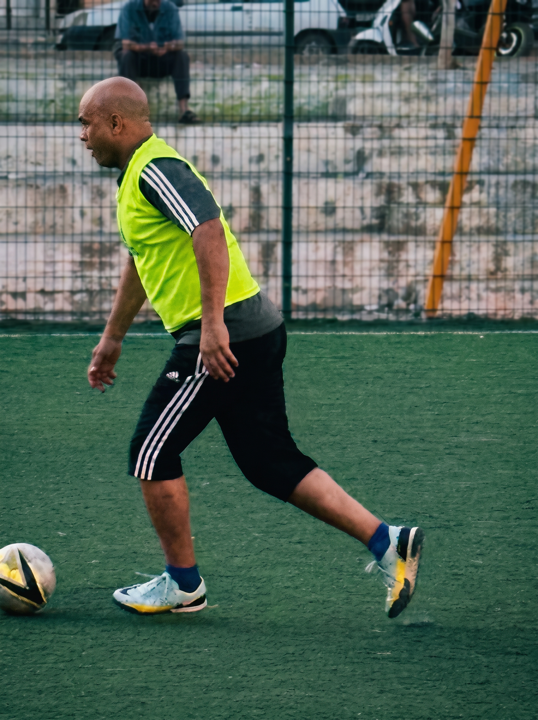 Coach Smail on the pitch